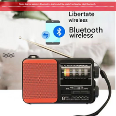 💥🏕️Un radio portabil multifuncțional cu lanternă de urgență, radio AM, hard disk Bluetooth și funcționalitate audio multizonă.