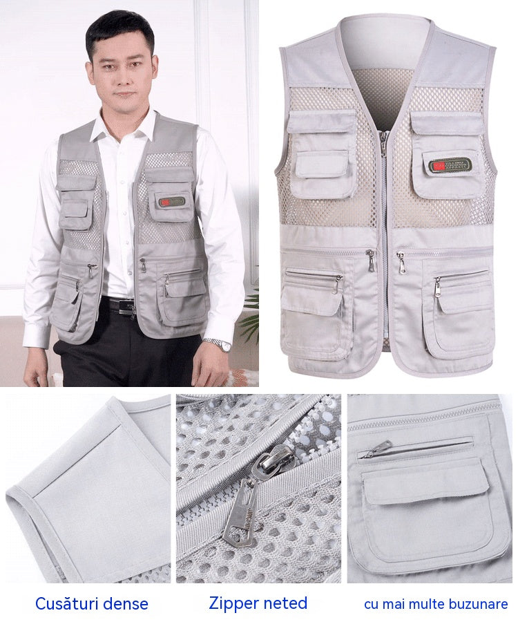 🔥【XL-4XL】Vestă funcțională casual cu mai multe buzunare