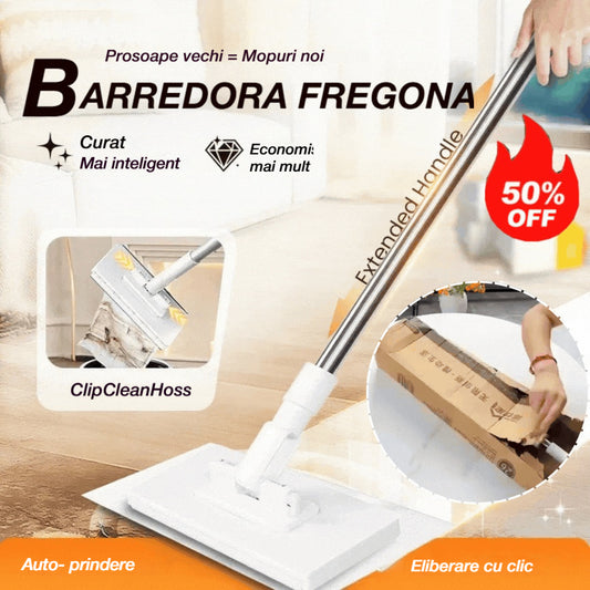 🔥[Set de 4 piese] Mop multifuncțional cu clemă de pânză, nou tip de mop de uz casnic care nu necesită spălare