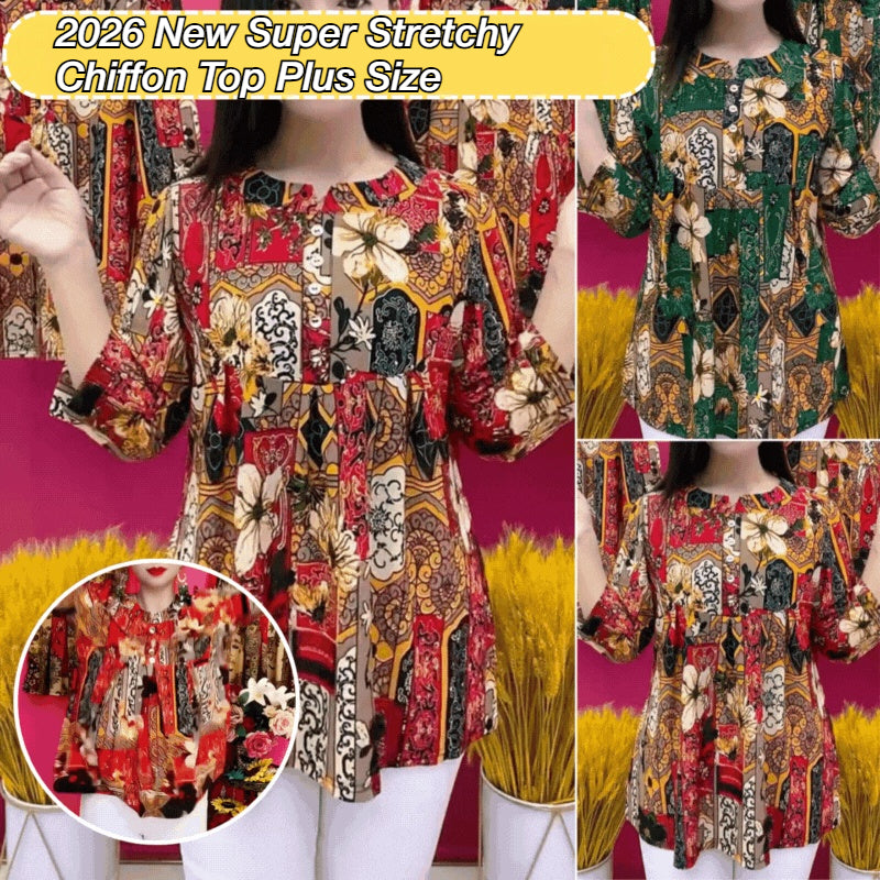 🔥✨【Ultima zi, reducere de 50%】🍁【XL-5XL】2026 New Super Stretchy Chiffon Top Plus Size