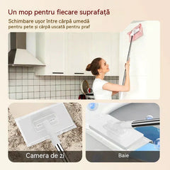 🔥[Set de 4 piese] Mop multifuncțional cu clemă de pânză, nou tip de mop de uz casnic care nu necesită spălare