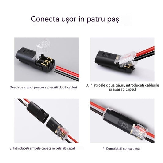 🥳Cel mai vândut produs din 2026🥳⏰【50 bucăți】Conector pentru două fire cu închizătoare, reducere de 50%! Închizătoare de siguranță, anti-alunecare⚡️
