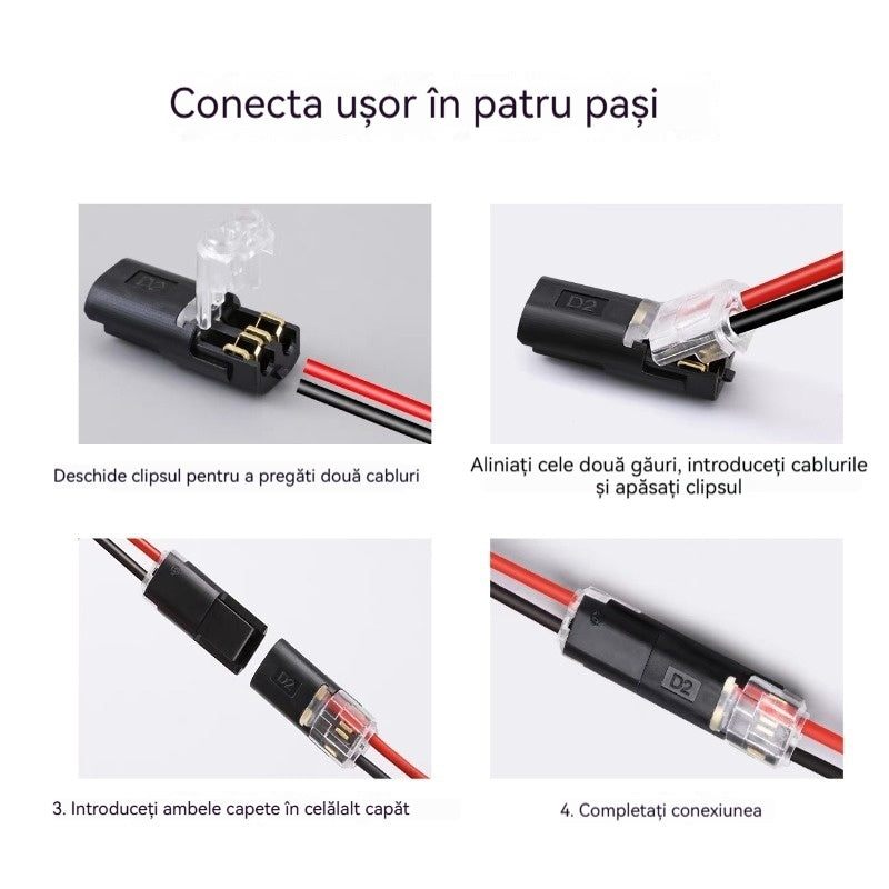 🥳Cel mai vândut produs din 2026🥳⏰【50 bucăți】Conector pentru două fire cu închizătoare, reducere de 50%! Închizătoare de siguranță, anti-alunecare⚡️