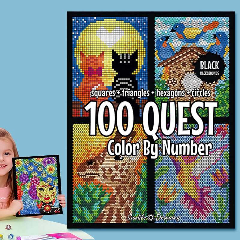50% reducere 🎄🎨 Carte de colorat cu numerele 100 QUEST