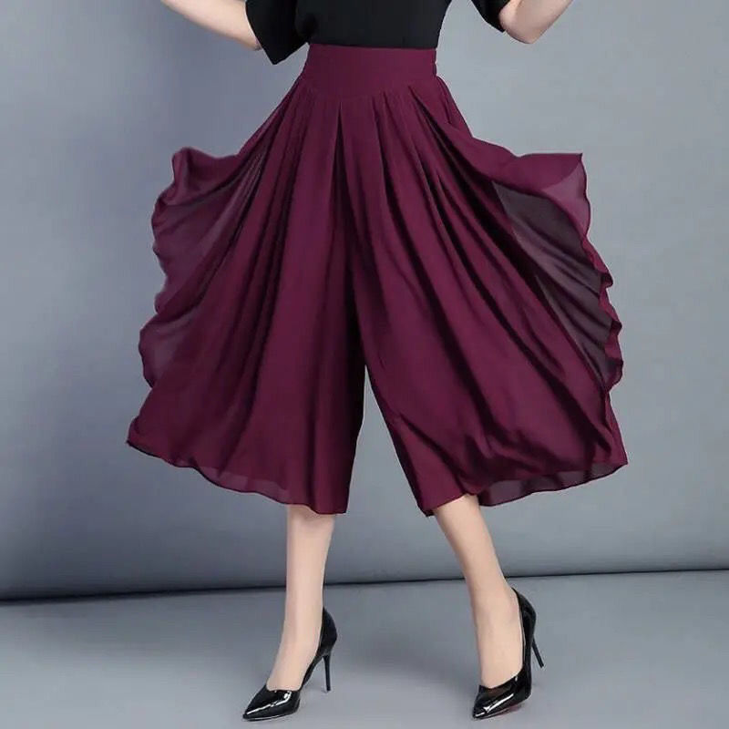 🔥🔥【52-115KG】2026 New Fashion Ice Silk Pantaloni din șifon subțiri cu talie înaltă