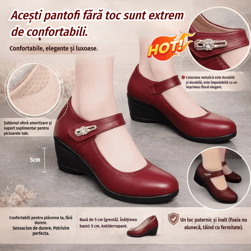 👡 Tocuri înalte pentru femei din piele naturală, moi și antiderapante
