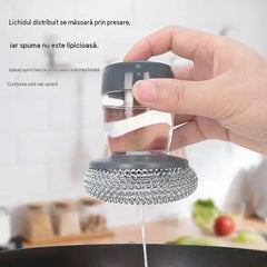 🧽Perie de frecat cu dozator, OFERTĂ LIMITATĂ! 💪 Ideală pentru oale, tigăi și vase. Curățare rapidă și ușoară, fără efort! 🍳