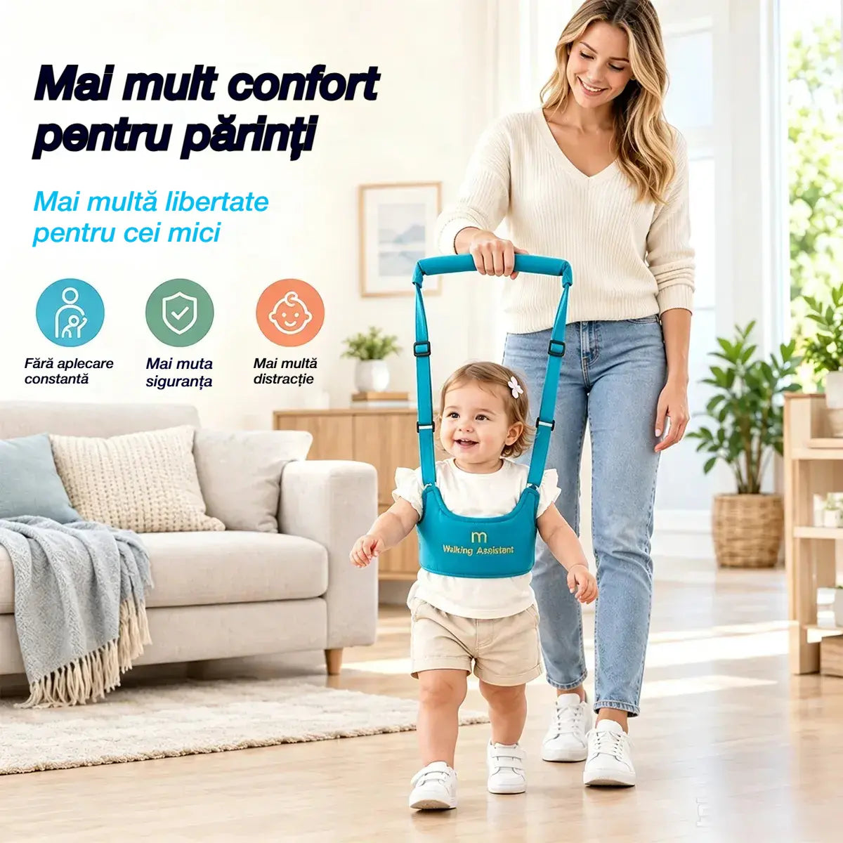 👶🍼Ham de mers pentru bebeluși | Lesă 2 în 1 pentru bebeluși, confortabilă, respirabilă și anti-cădere