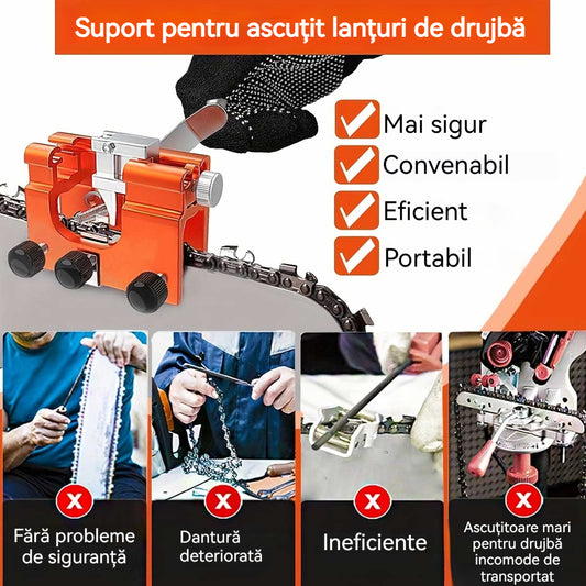 🔥🧰1 Ascuțitor electric pentru lant de drujbă, în total 3 capete de șlefuire diamantate de 4-5-6MM,1 mâner