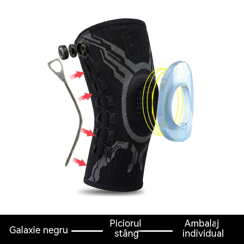 🦵🦵Orteză de genunchi sport cu compresie din silicon, cu arc absorbant pentru alergare în aer liber și fitness