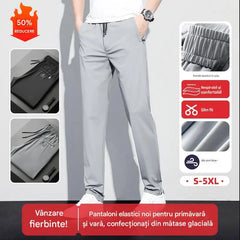【40-115kg】Pantaloni noi de mătase elastică din gheață pentru primăvară și vară 2026