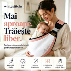 👶【Cumpărați 1 obțineți 1 gratuit】 Marsupiu ergonomic ușor pentru bebeluși | Ideal pentru plimbări și călătorii ✈️