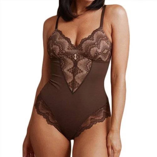 2026 Shapewear dantelă sexy înfrumusețarea corpului cu nasturi în rând