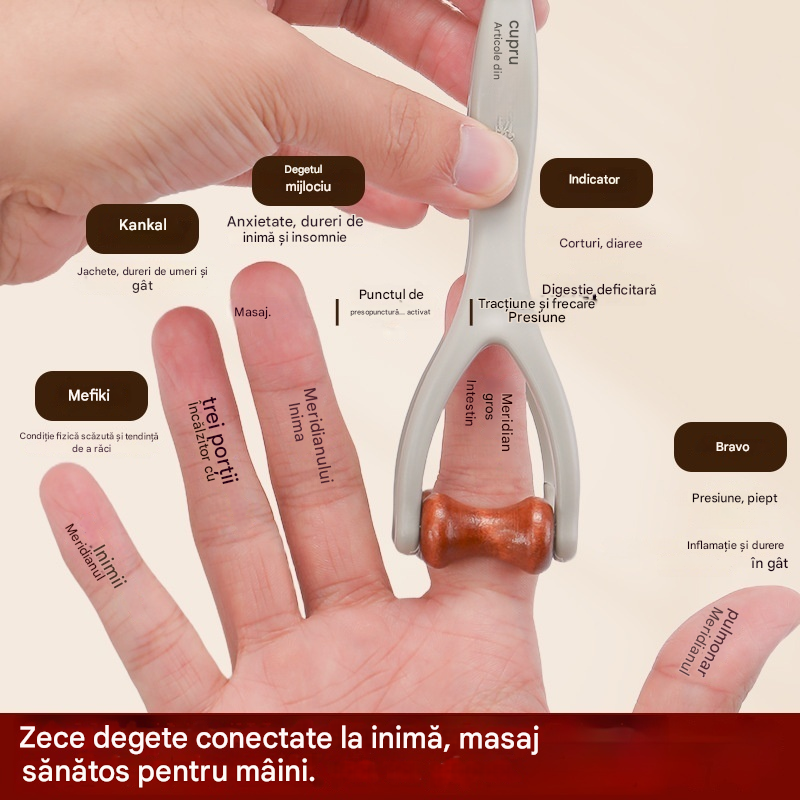 Pachet de 2 - Aparate de masaj Shiatsu din lemn masiv: Rolele din lemn natural ameliorează eficient rigiditatea articulațiilor și elimină oboseala mâinilor. 🌿