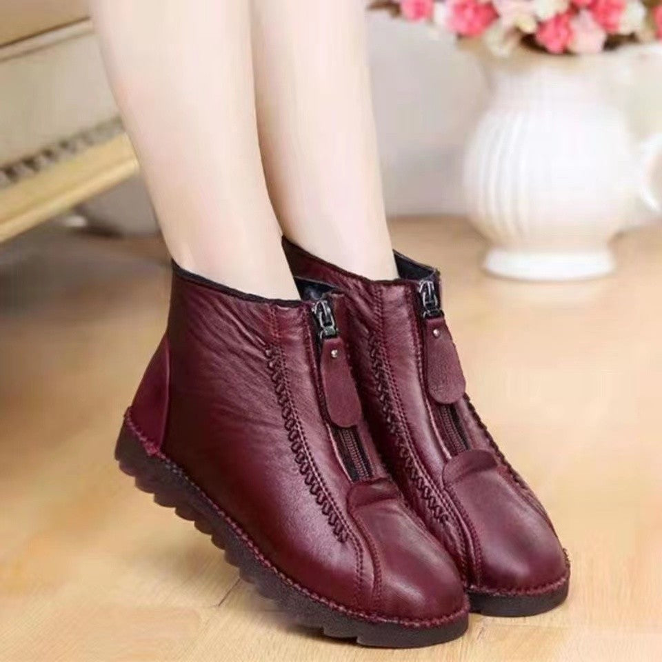🔥👢【35-41】Cizme de gleznă din piele naturală antiderapante pentru femei italiene făcute manual