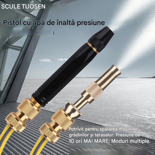 🚿 50% REDUCERE PENTRU O PERIOADĂ LIMITATĂ! 💧 Pistol cu apă de înaltă presiune – Spălătorie auto, Grădină, Presiune de 10 ori mai mare, Moduri multiple ⚡