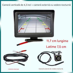 🔥Monitor universal de înaltă rezoluție pentru vedere spate pentru mașini, 4,3/7 inch Monitor universal de înaltă rezoluție pentru vedere spate pentru mașini, 12 V.