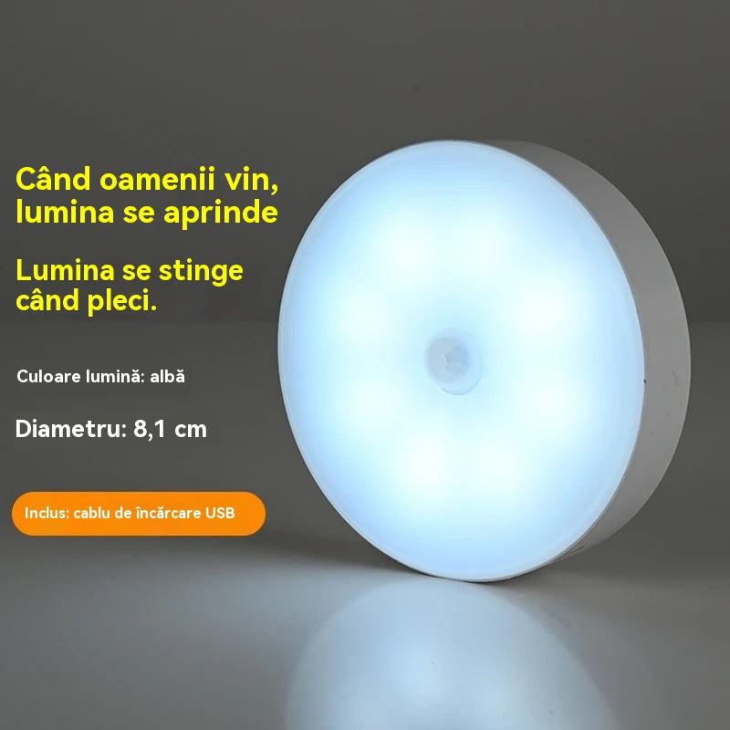🏡💡【4 pentru】Lumină LED inteligentă cu inducție pentru corpul uman, convenabilă și practică de încărcat