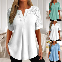 【Cumpărați 1 obțineți 1 gratuit】✨【S-6XL】🎉Tricou cu mânecă scurtă din dantelă pentru femei, nou 2026