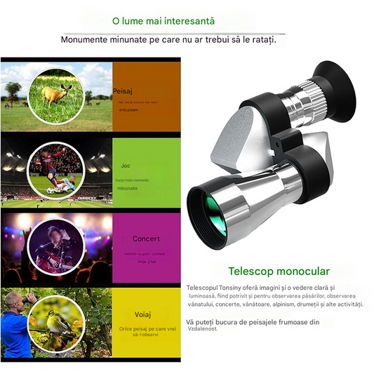 【🔭】Mini-telescop monocular pentru telefoane mobile – Telescop monocular portabil pentru călătorii și observare