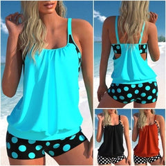 🏖️【S-4XL】Set de costum de baie sexy cu buline și bretele, mărime mare