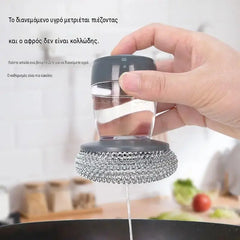 🧽Perie de frecat cu dozator, OFERTĂ LIMITATĂ! 💪 Ideală pentru oale, tigăi și vase. Curățare rapidă și ușoară, fără efort! 🍳