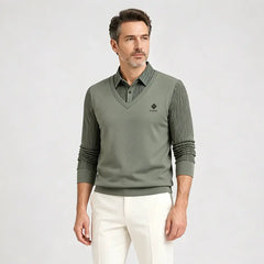 👔🔥【M-4XL】Tricou polo nou pentru bărbați, de lungime medie, de iarnă, mărime plus, cu guler și căptușeală din fleece.