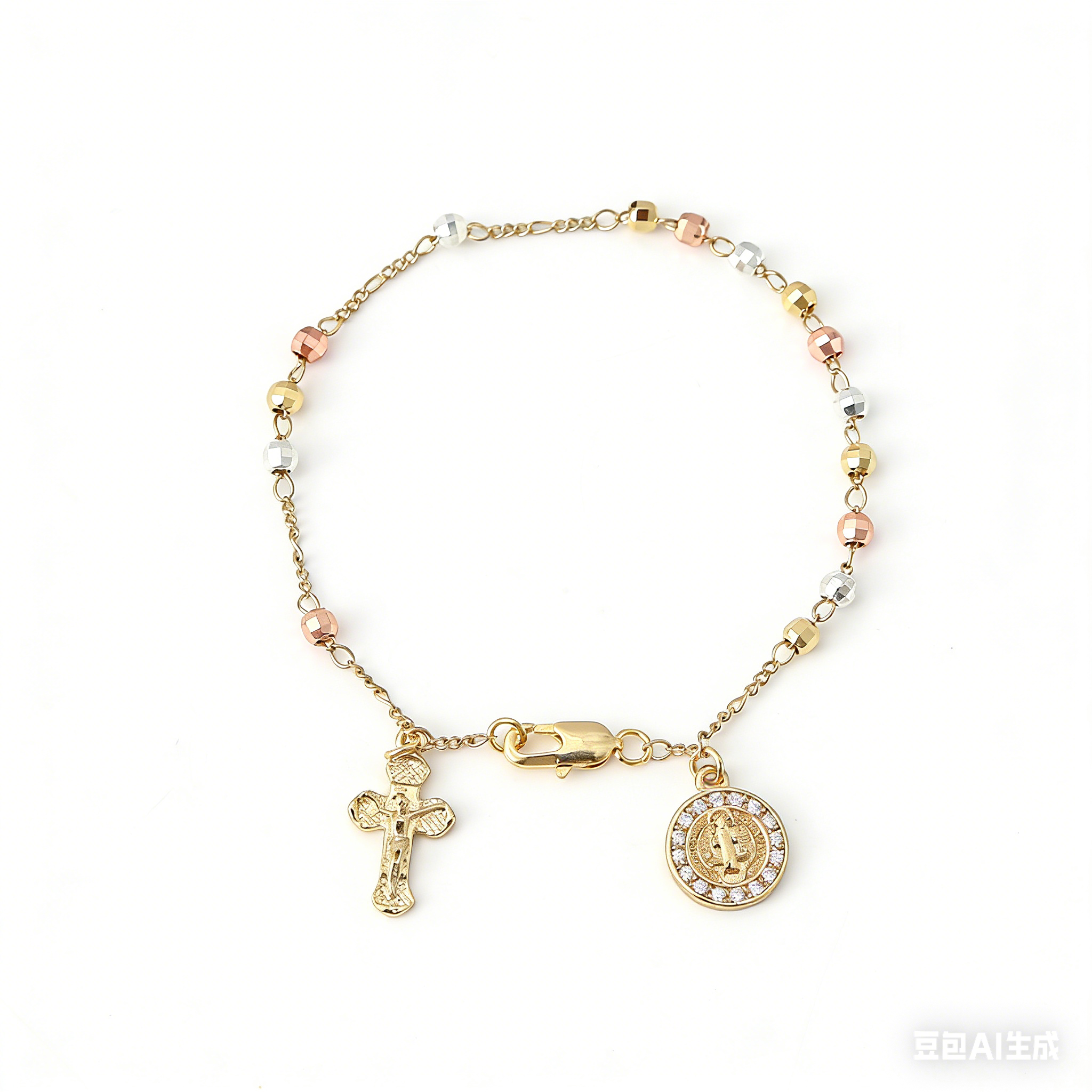 ✨🎀Brățara rozariu Fecioara Maria, încrustată cu zirconiu cubic - în acest moment, credința și dragostea se împletesc - vine într-o frumoasă cutie cadou.