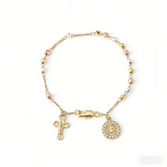 ✨🎀Brățara rozariu Fecioara Maria, încrustată cu zirconiu cubic - în acest moment, credința și dragostea se împletesc - vine într-o frumoasă cutie cadou.