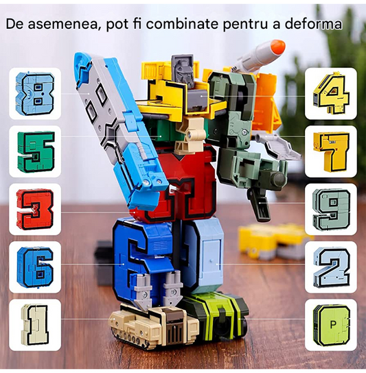 🔫【🏆Cel mai vândut produs🔥】👾 Puzzle pentru copii cu o combinație de litere și cifre, o jucărie educativă sub formă de robot transformabil.
