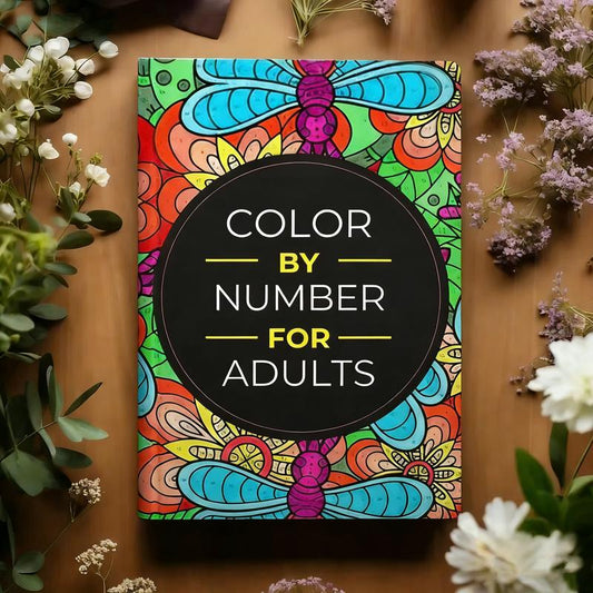 [1 Carte de colorat pentru numere + 24 Pixuri cu două capete] Colorat pentru relaxare: Carte de colorat pentru adulți pentru numere | Ameliorează stresul și anxietatea ✨