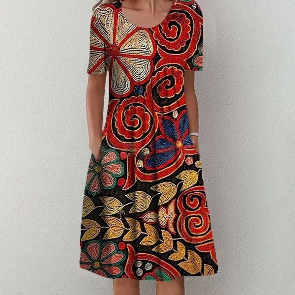💗2026 noua rochie midi dreapta imprimeu gradina