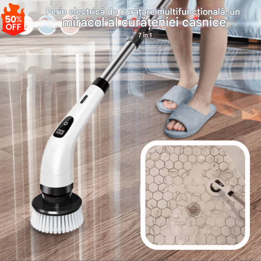 ✨Spune adio petelor încăpățânate! 🧼Perie electrică de curățare multifuncțională, o sursă de putere 7 în 1 pentru curățenia casnică✅