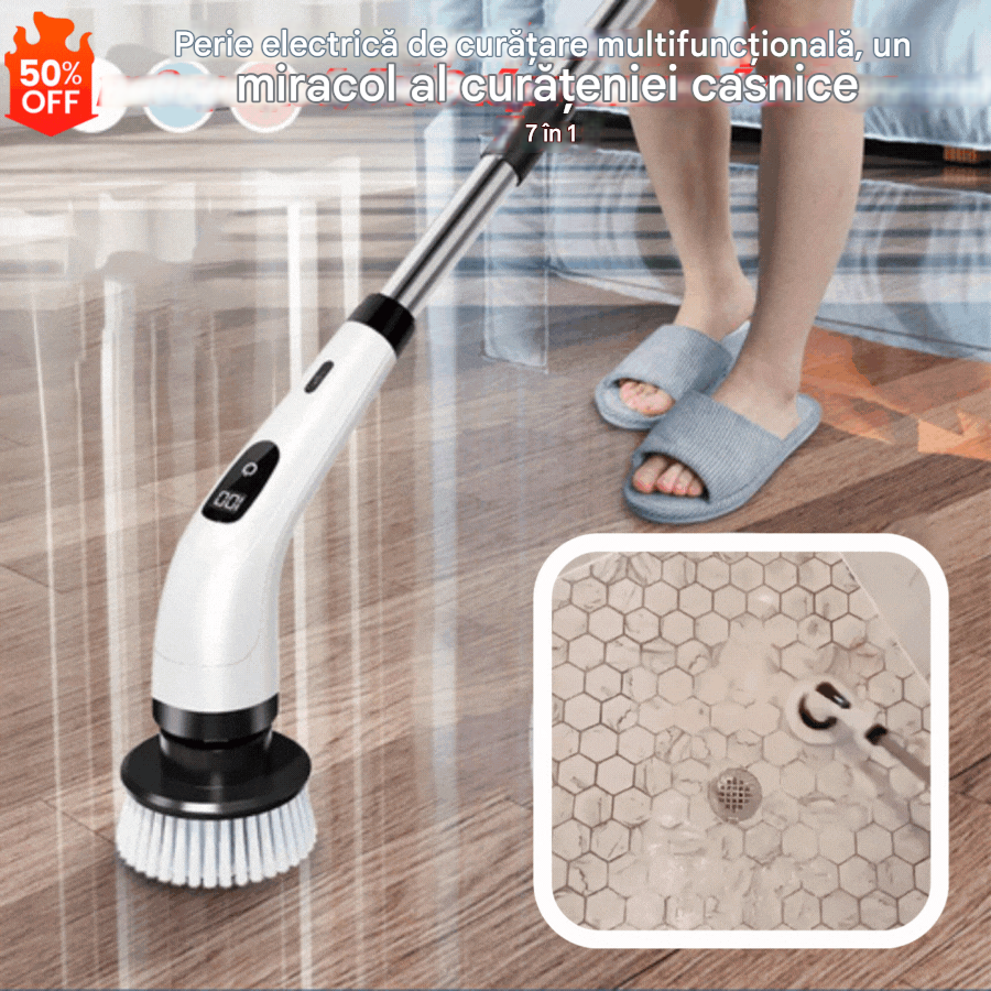 ✨Spune adio petelor încăpățânate! 🧼Perie electrică de curățare multifuncțională, o sursă de putere 7 în 1 pentru curățenia casnică✅