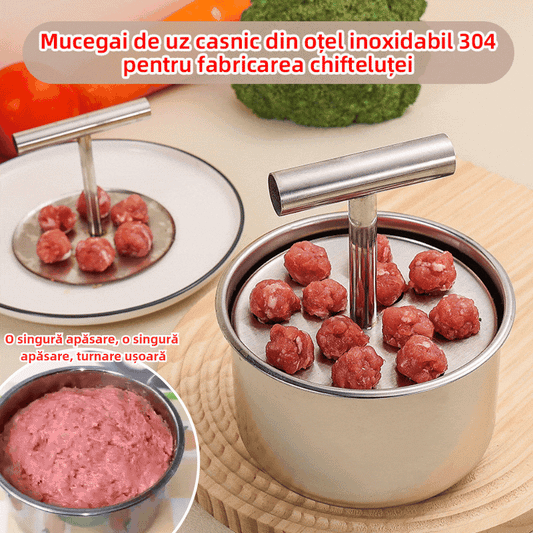 🍖🐟Formator din oțel inoxidabil pentru chiftele, ustensilă practică pentru bucătărie – ideal pentru chiftele de carne și pește