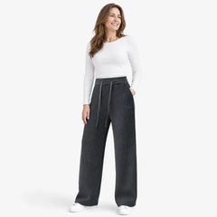 👖 Pantaloni Lejer din Raiat cu Croială Dreaptă | Efect de Subțiere și Confort ✨