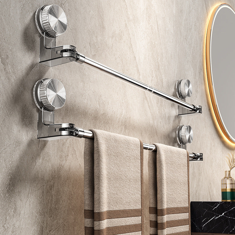 ✨🚿Design ușor, fără găurire – Suport extensibil pentru prosoape cu ventuză