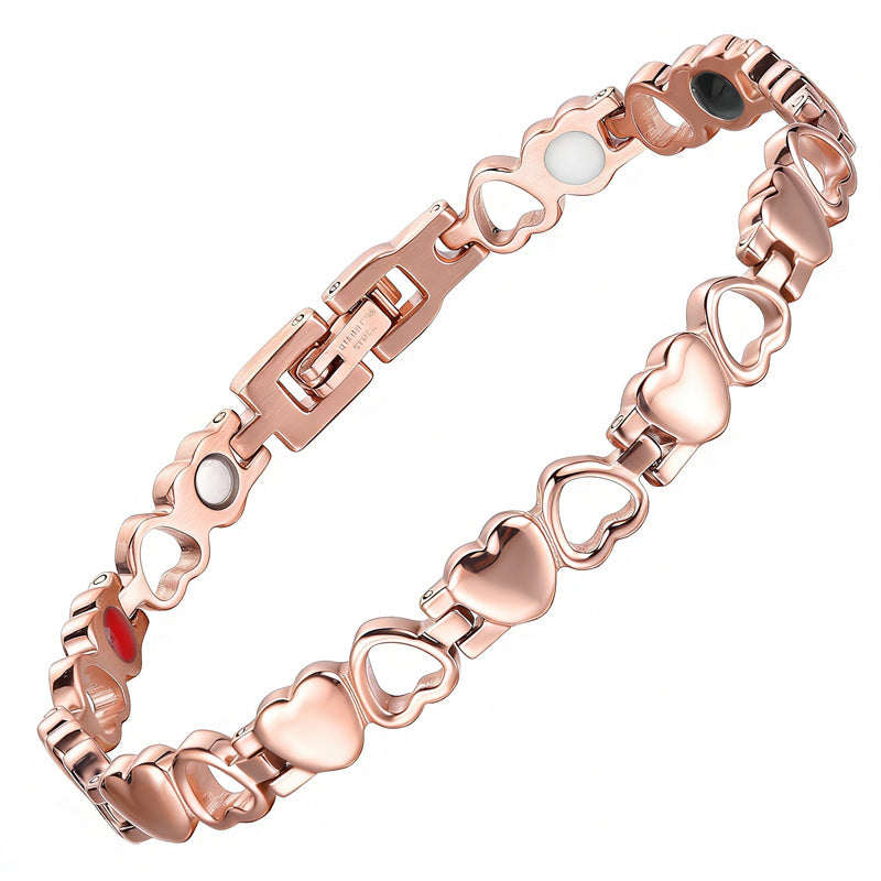 ❤️✨Această brățară elegantă din aur de 18K, în formă de inimă, este magnetică, promovează circulația sângelui și este confortabilă de purtat.✅