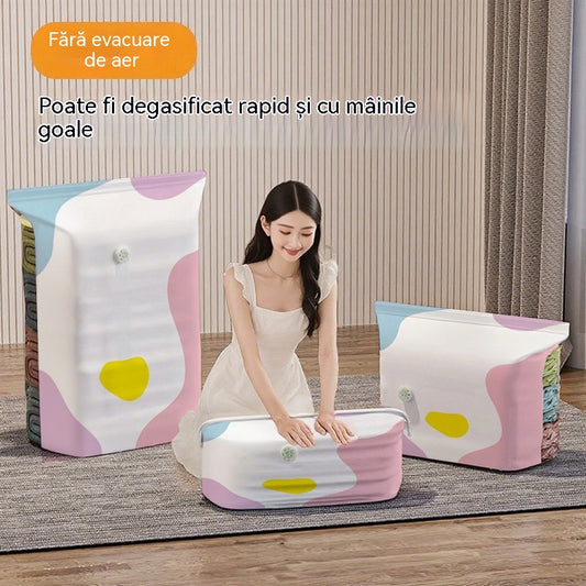 🧳【Set de 5 piese 129 lei】💨 Pungă mare de depozitare sub vid, compresibilă: nu necesită pompă, este etanșă și ideală pentru a economisi spațiu în valize și acasă ✈️