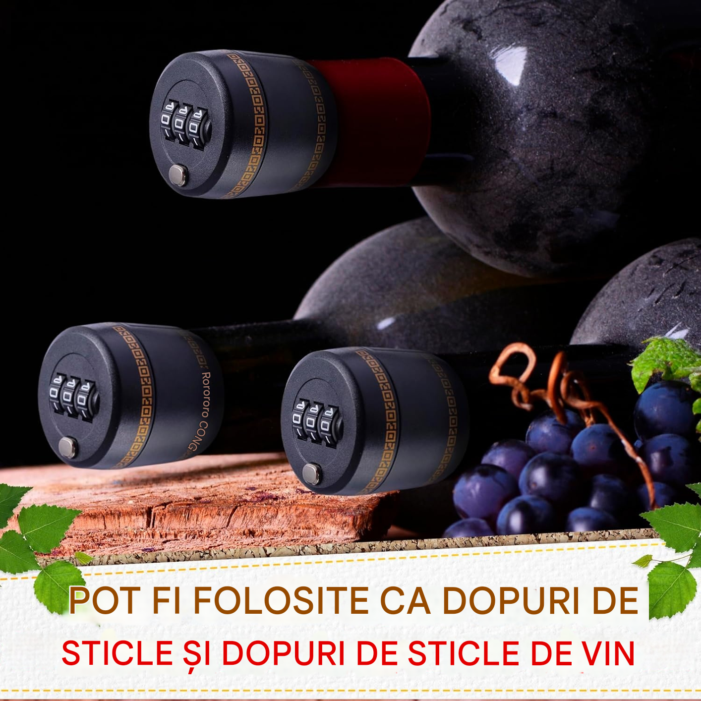 🔥Cel mai bine vândut lacăt cu combinație pentru capace de sticle de vin