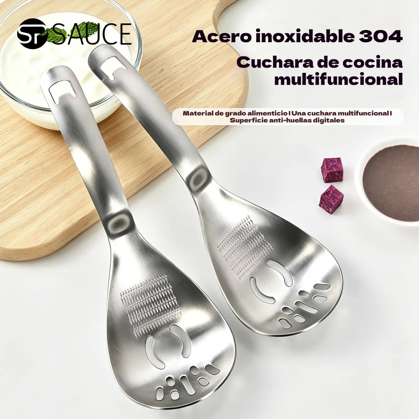 🔥50% reducere🔥🥄【Cumpărați 1 obțineți 1 gratuit】Lingură și strecurătoare multifuncționale din oțel inoxidabil 304