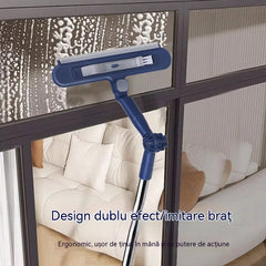 🧼✨ Acest aparat de curățat geamuri 2 în 1 cu două fețe are un mâner retractabil și este potrivit pentru curățarea geamurilor din clădirile înalte.