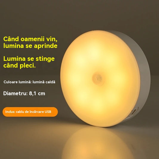 🏡💡【4 pentru】Lumină LED inteligentă cu inducție pentru corpul uman, convenabilă și practică de încărcat