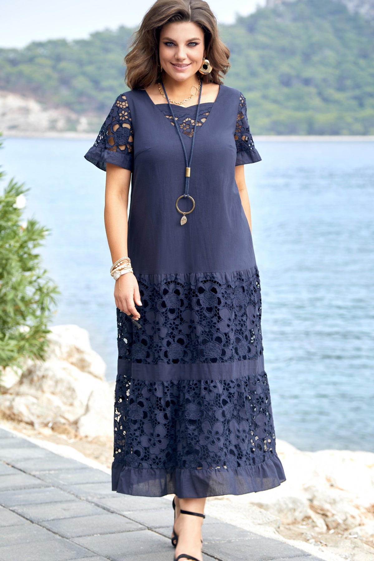 ✨【S-5XL】Rochie lungă din dantelă, elegantă și la modă