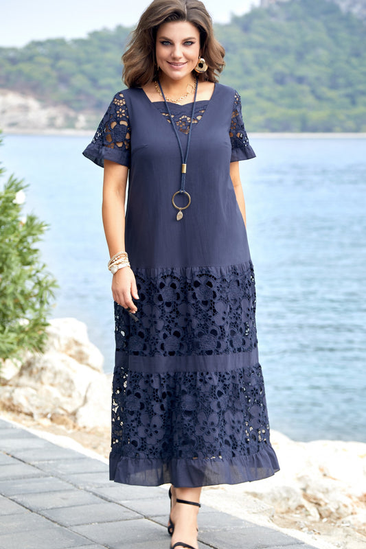 ✨【S-5XL】Rochie lungă din dantelă, elegantă și la modă