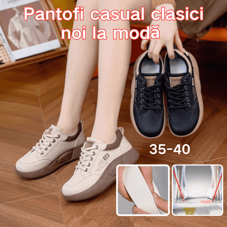 👩【35-40】Pantofi casual la modă cu talpă groasă, model nou, 2026
