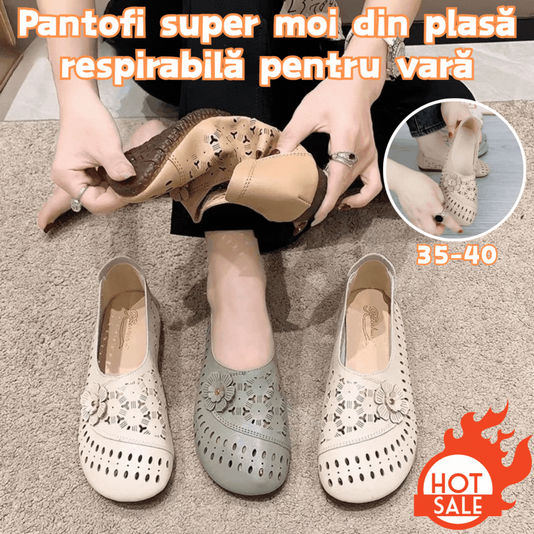 🔥【35-40】Pantofi de dama，Pantofi cu talpă moale anti-alunecare din piele de vacă