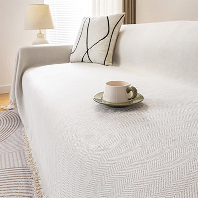 Husă de canapea tip chenille cu model spic de hering (180x180 cm)