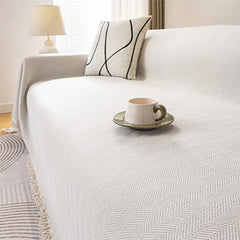 Husă de canapea tip chenille cu model spic de hering (180x180 cm)