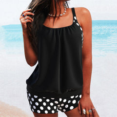 🏖️【S-4XL】Set de costum de baie sexy cu buline și bretele, mărime mare